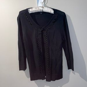 Banana Republic black beaded cardigan. Size S.